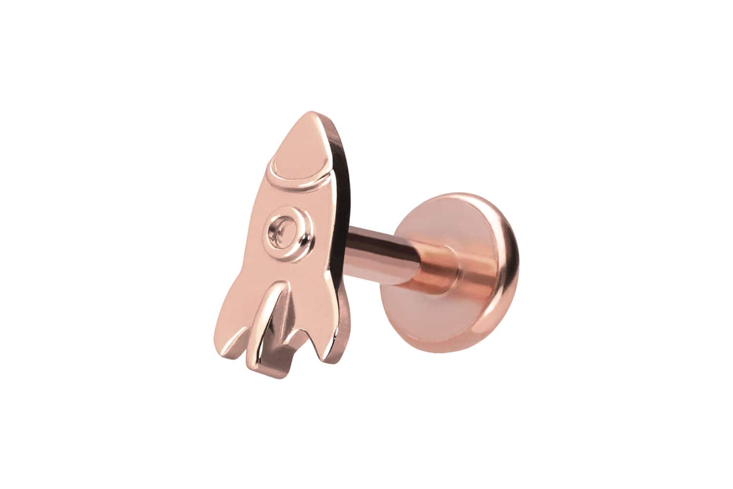 Titan Labret Piercing mit Push Fit RAKETE